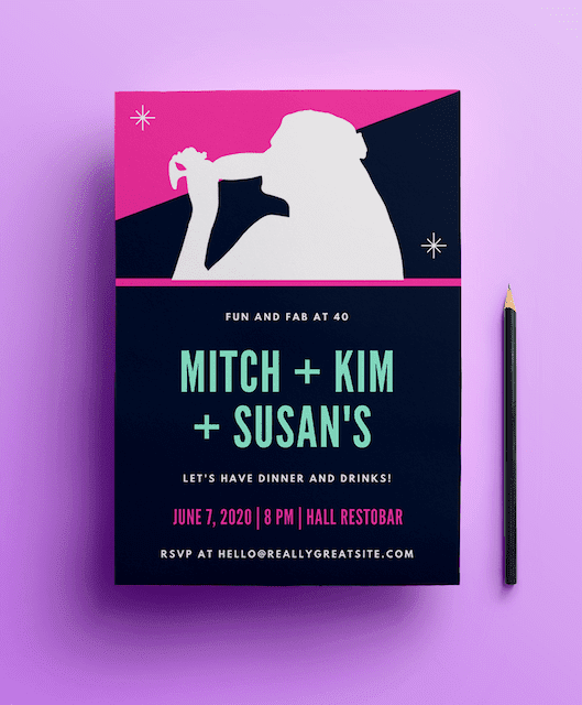 35+ Over The Hill Birthday Ideas - Canva, image size:529x640