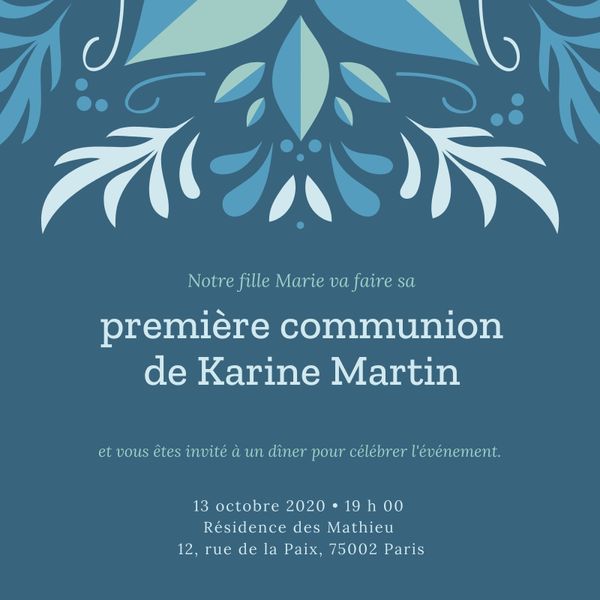 Creer Un Faire Part De Communion Facile Gratuit Canva