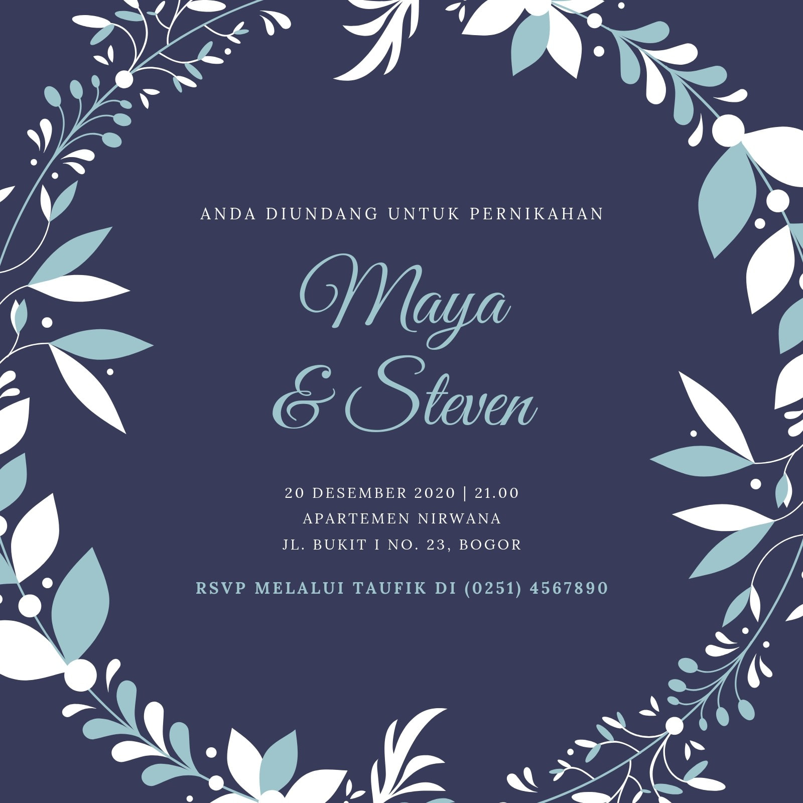 Desain Kartu Undangan Pernikahan Memukau Gratis Canva