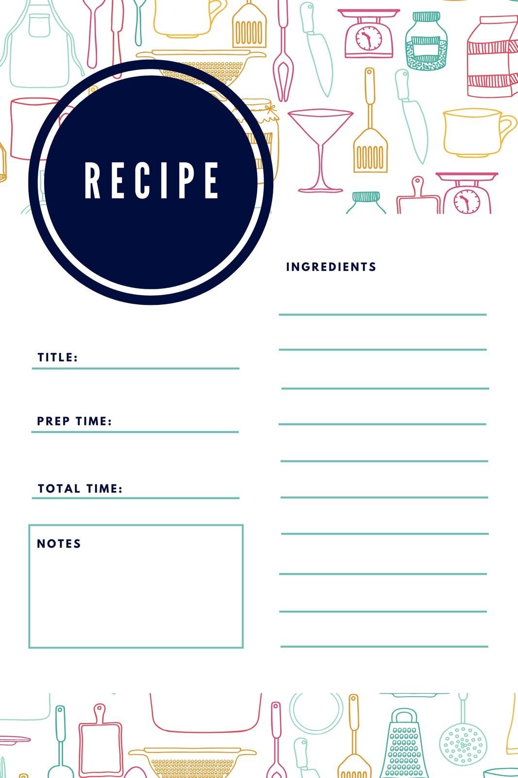 Free Online Recipe Card Maker: Design a Custom Recipe Card - Canva Intended For Recipe Card Design Template