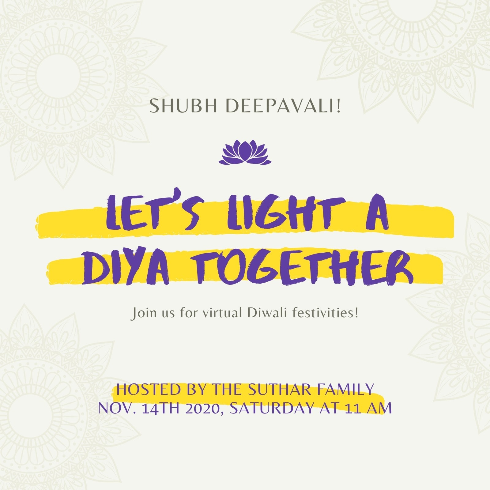 Design Custom Diwali Invitation Cards For Free Canva
