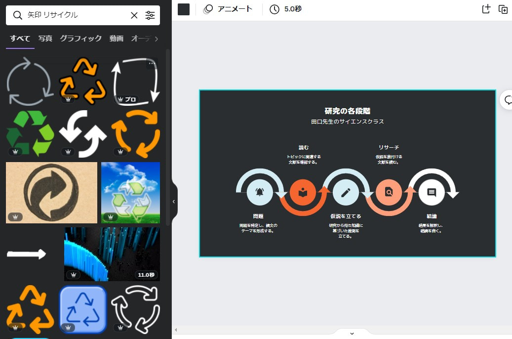 矢印でデザインを無料で作成 Canva