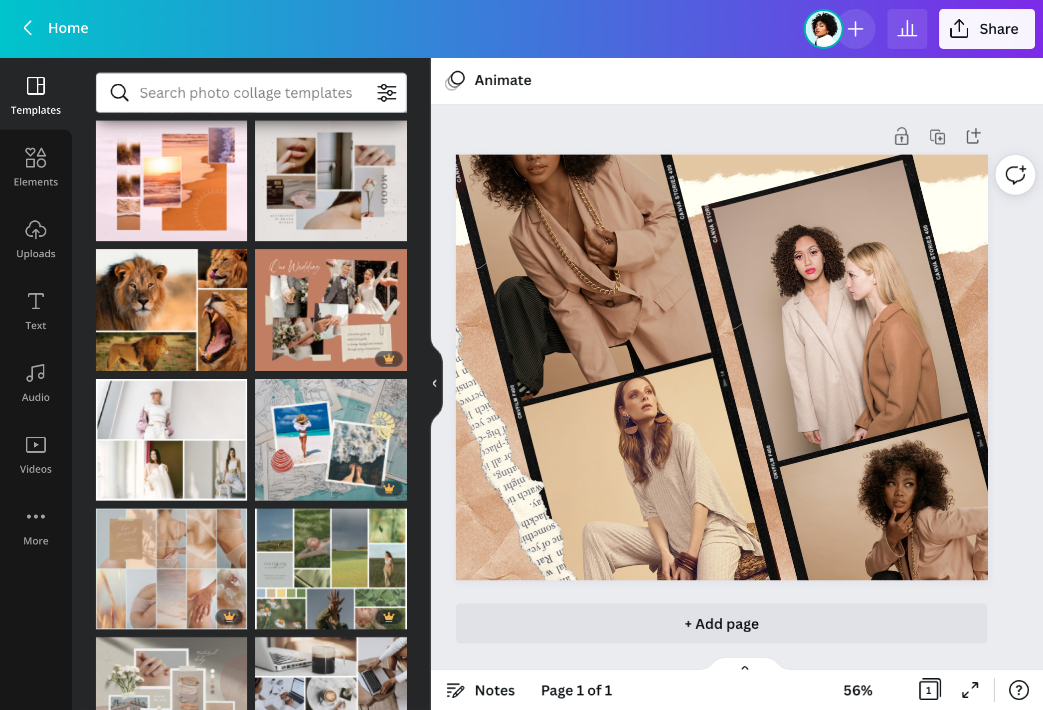 Fusionner des images en ligne gratuitement Canva