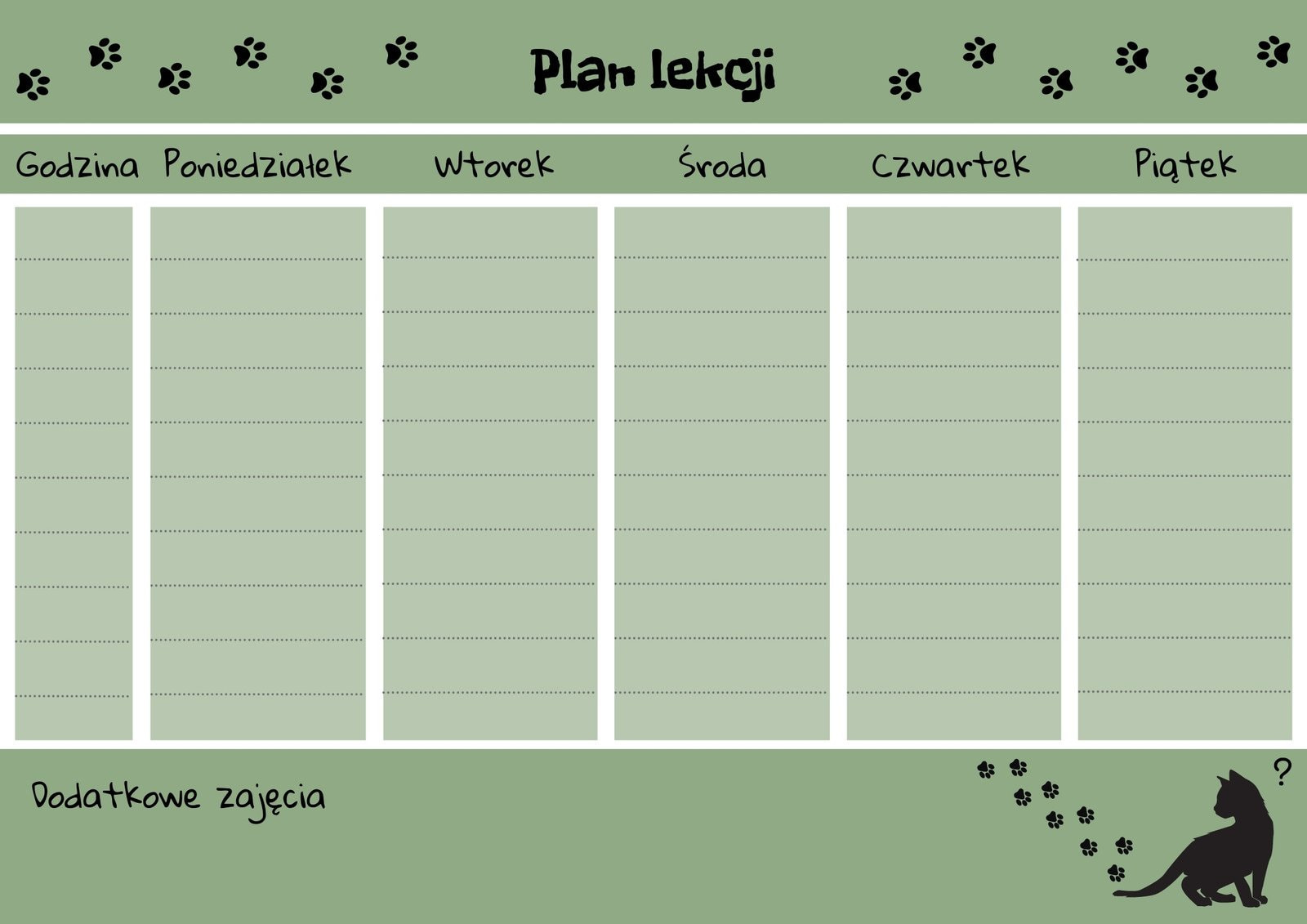 Zaprojektuj samodzielnie plan zajęć i lekcji - Canva