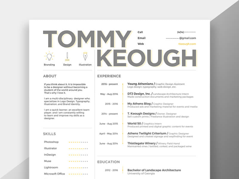 Make an enduring first impression on hirers with a bold and original