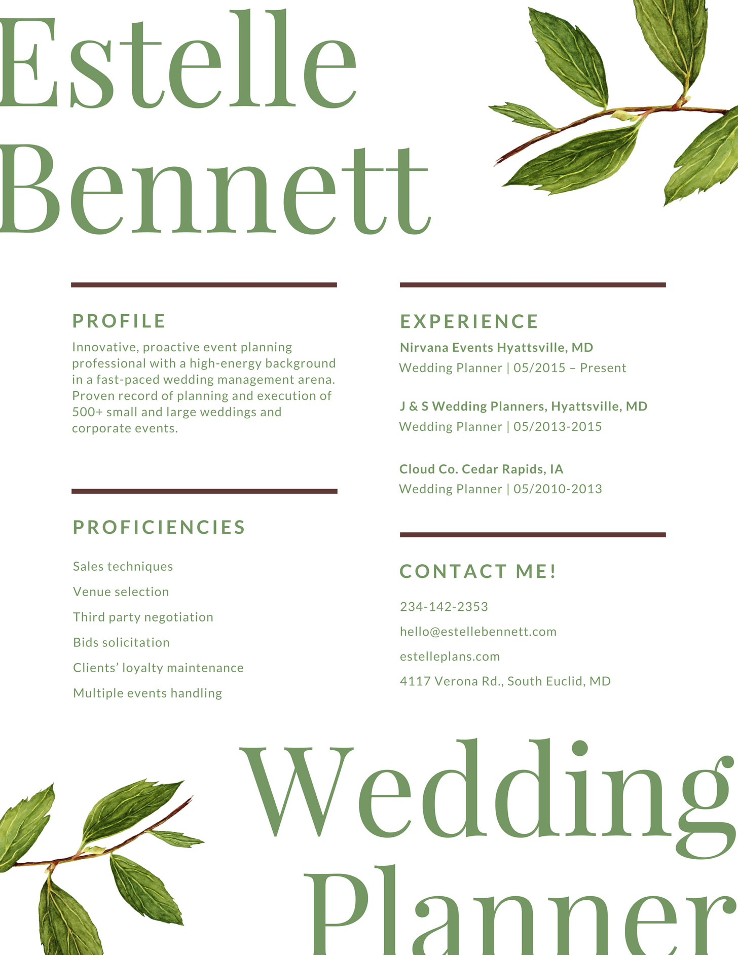 Here s what your resume should - Green Watercolor Leaves Modern Resume 